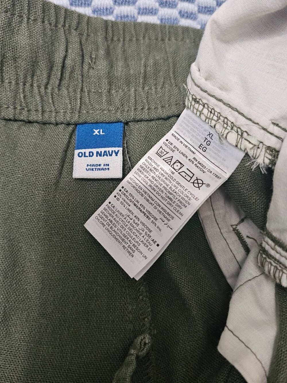 Old Navy Olive Green Linen Blend Jogger Women's Drawstring Waist Pants - Size XL - Picture 4 of 7